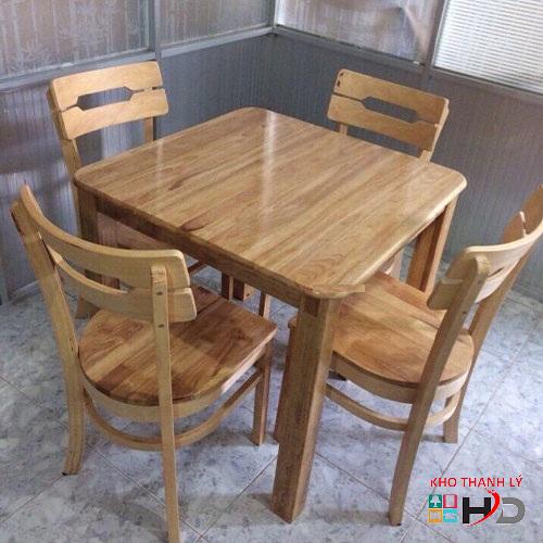 Thanh lý bộ bàn ghế gỗ tự nhiên 4 ghế