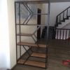 Kệ đa năng khung sắt ván MDF nâu cao 2m