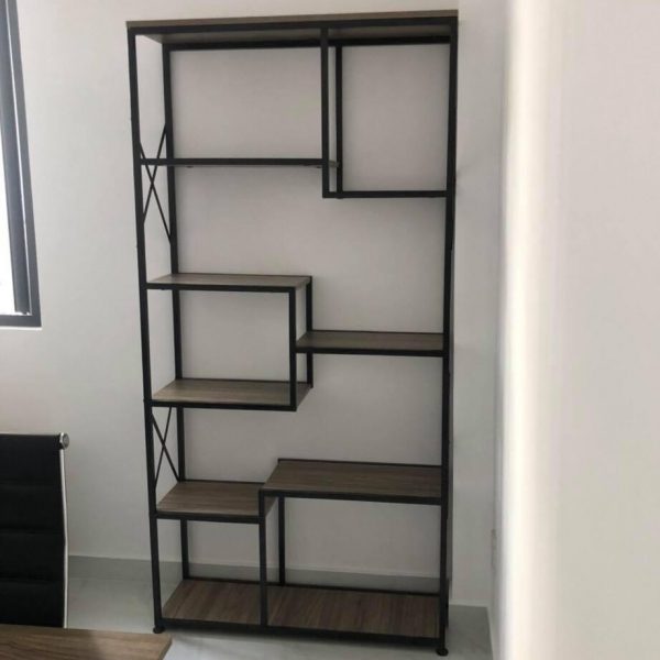 Kệ đa năng khung sắt ván MDF cao 2m