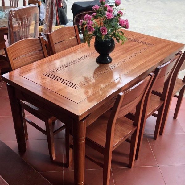 Bộ bàn ăn 6 ghế gỗ xoan đào hiện đại giá rẻ