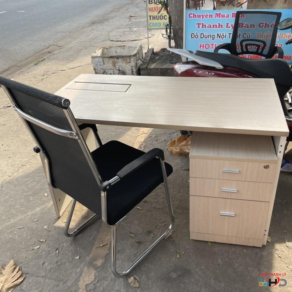 bo ban ghe lam viec cu kem cabinet 3 ngan