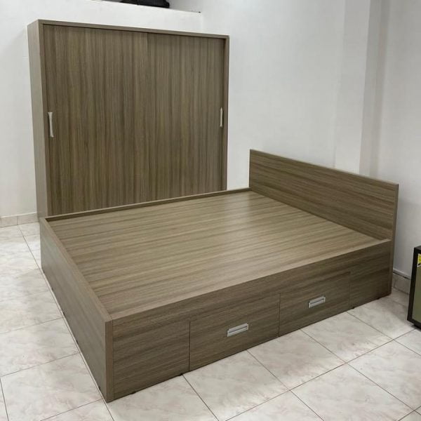 Bộ giường vs tủ quần áo MDF giá rẻ