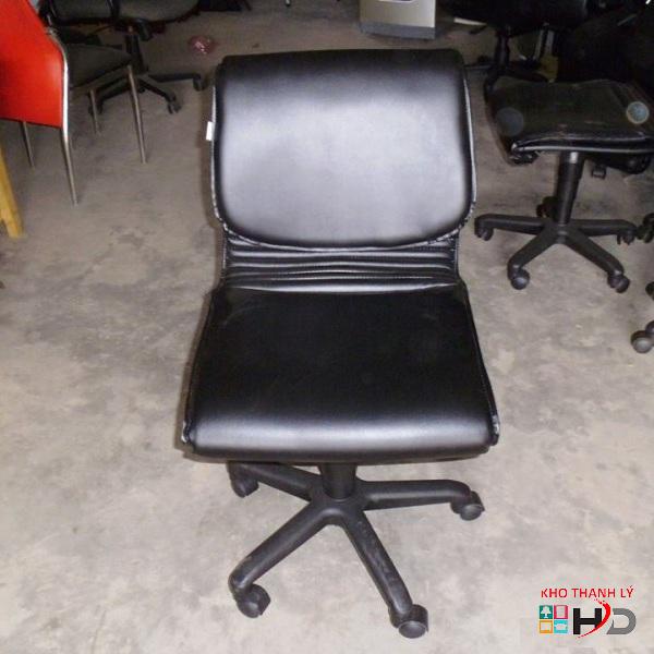 Ghế xoay cũ bọc simili không tay màu đen