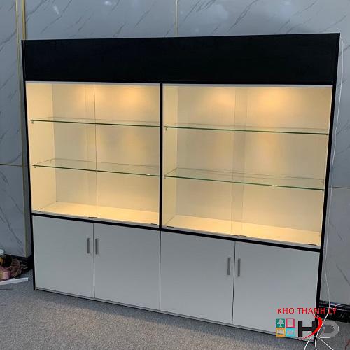 tu trung bay my pham 2m x 2m gia re