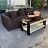 Bộ sofa bọc vải cũ màu nâu thanh lý giá rẻ