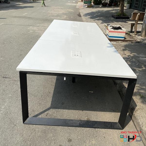 Bàn họp văn phòng 3m chân sắt cũ giá rẻ