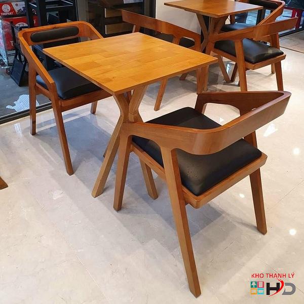 Bộ bàn ghế gỗ bọc nệm 2 ghế giá rẻ