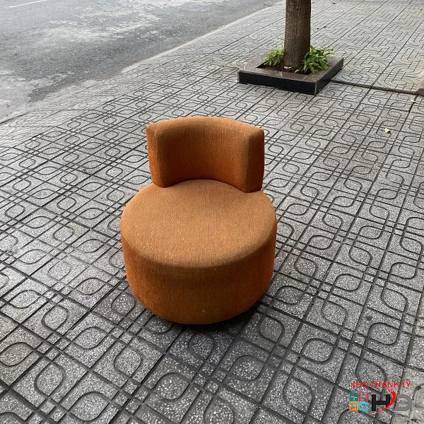 Sofa đơn cafe bọc vải màu cam