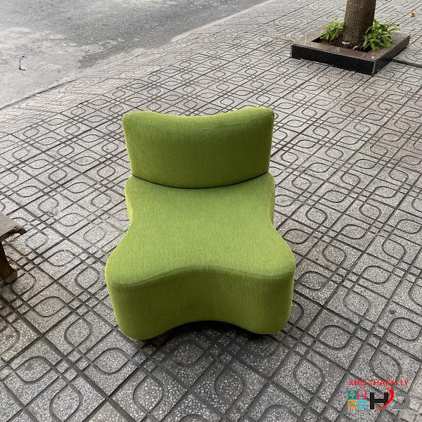 Sofa đơn cafe bọc vải màu xanh