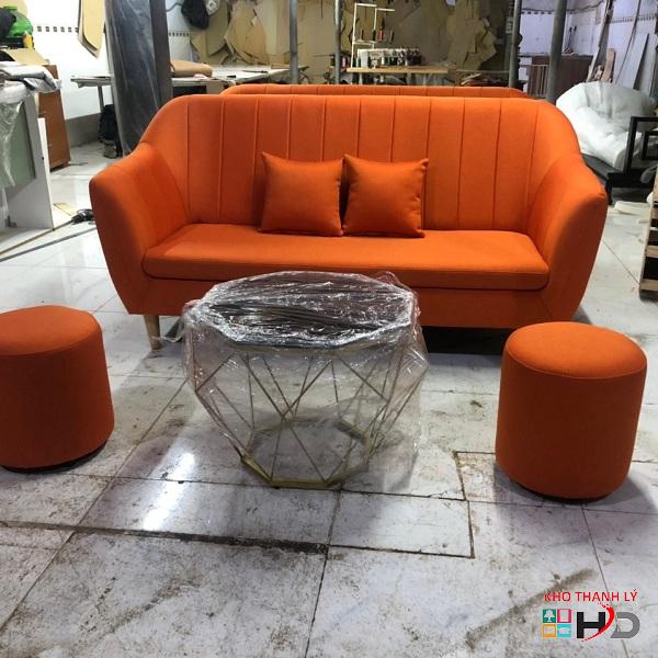 Bộ sofa nhỏ gọn màu cam thanh lý