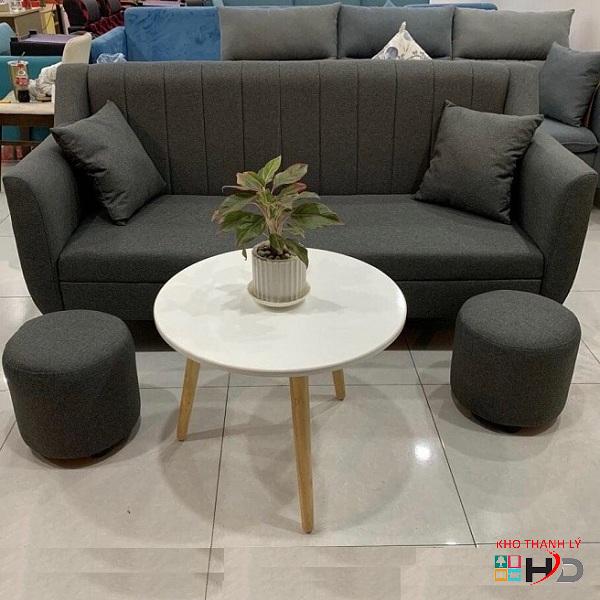 Bộ sofa nhỏ gọn màu xám đen thanh lý
