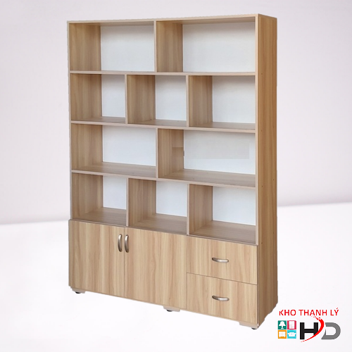 Tủ trưng bày 1m4 x 2m vân gỗ giá rẻ