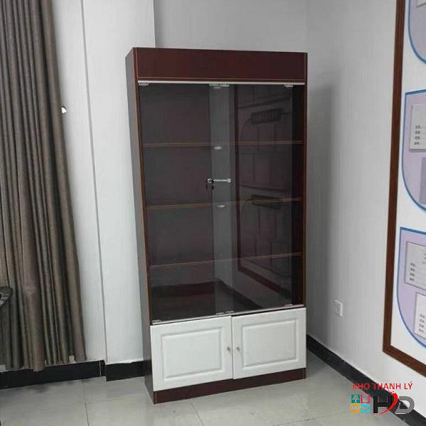 Tủ trưng bày mỹ phẩm 1m x 2m nâu trắng