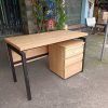 Bàn làm việc chân sắt kèm cabinet