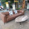 Băng sofa bọc da nhập khẩu cũ màu nâu