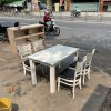 Bộ Bàn Ăn 4 Ghế Vân Gỉa Đá