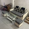 Bộ sofa trắng sọc đen kèm bàn