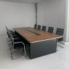 Bộ bàn họp 3m6 kèm 10 ghế chân quỳ lưới