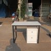 Bàn làm việc chân sắt 1m có hộc tủ thanh lý