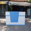 Quầy lễ tân phối màu trắng xanh 1m6 thanh lý