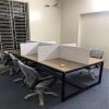 Bàn làm việc cụm 6 chỗ có vách ngăn chân sắt