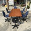 Bàn họp chân sắt 2m4 x 1m kèm ghế thanh lý