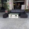 Bộ bàn ghế sofa bọc da màu đen thanh lý