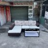 Ghế sofa chữ l phối 2 mau nệm bọc vai