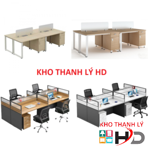 Mẫu bàn cụm song song 4 chỗ ngồi