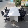 Bàn họp 2m4 kèm 6 ghế xoay bọc vải