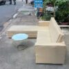 bộ bàn ghế sofa chữ l bọc da kèm bàn