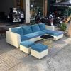 Bộ bàn ghế sofa chữ l nệm bọc vải thanh lý