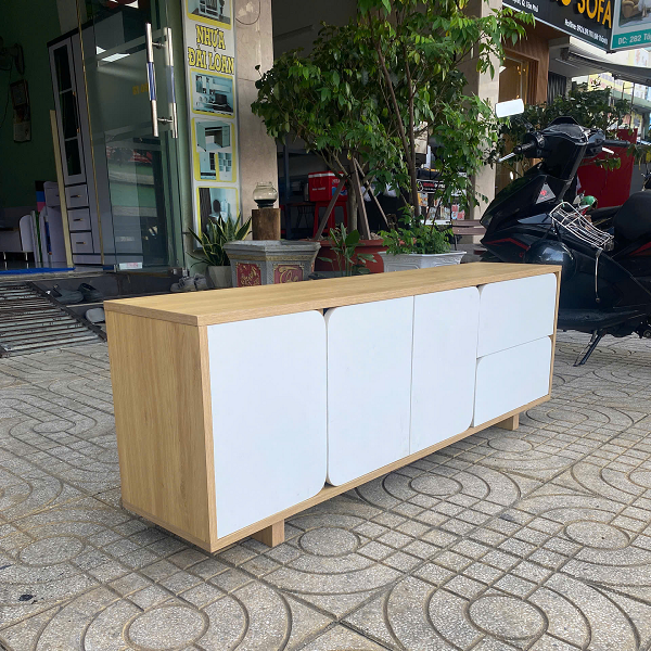 Hình ảnh tủ kệ tivi gỗ mdf 1m4 được chụp thực tế tại Kho Thanh Lý HD