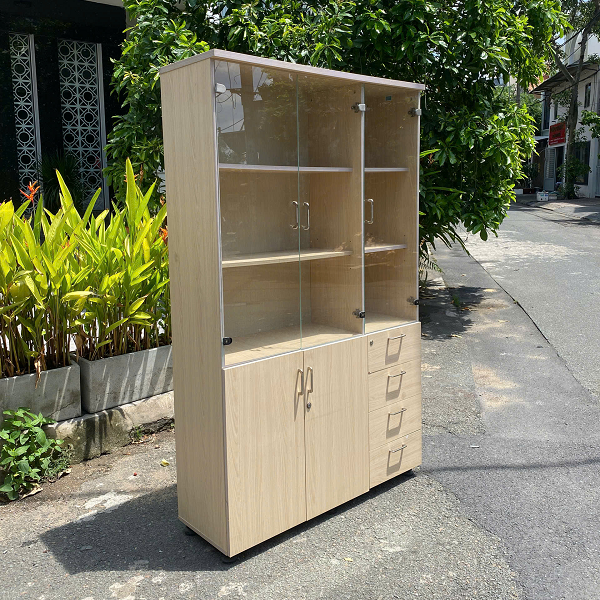 Hình ảnh tủ tài liệu 3 cánh cửa kính 1m2 tại Kho Thanh Lý HD
