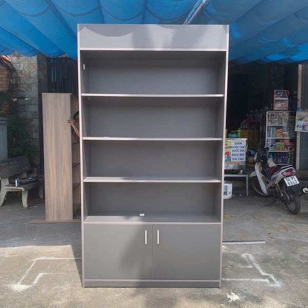 Tủ trưng bày mỹ phẩm 1m2 x 2m TB120 màu xám chì
