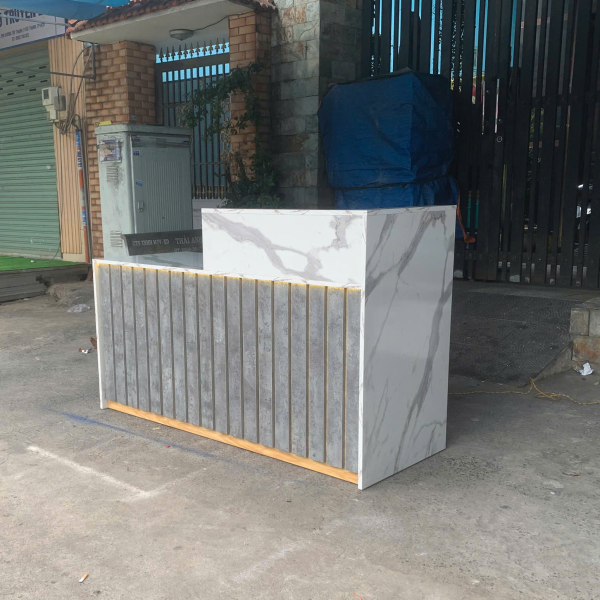 Quầy lễ tân vân đá 1m6 có đèn led